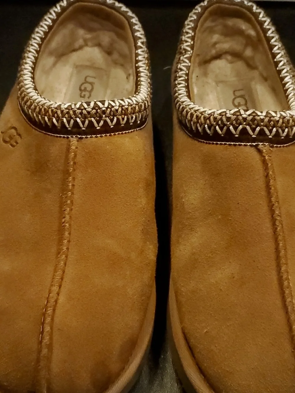 UGG Chestnut Suede Slip-On Slippers Tazman Size 9 - Picture 1 of 8